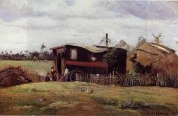 カミーユ・ピサロ Painting - ボヘミアンのワゴン 1862年 カミーユ・ピサロ